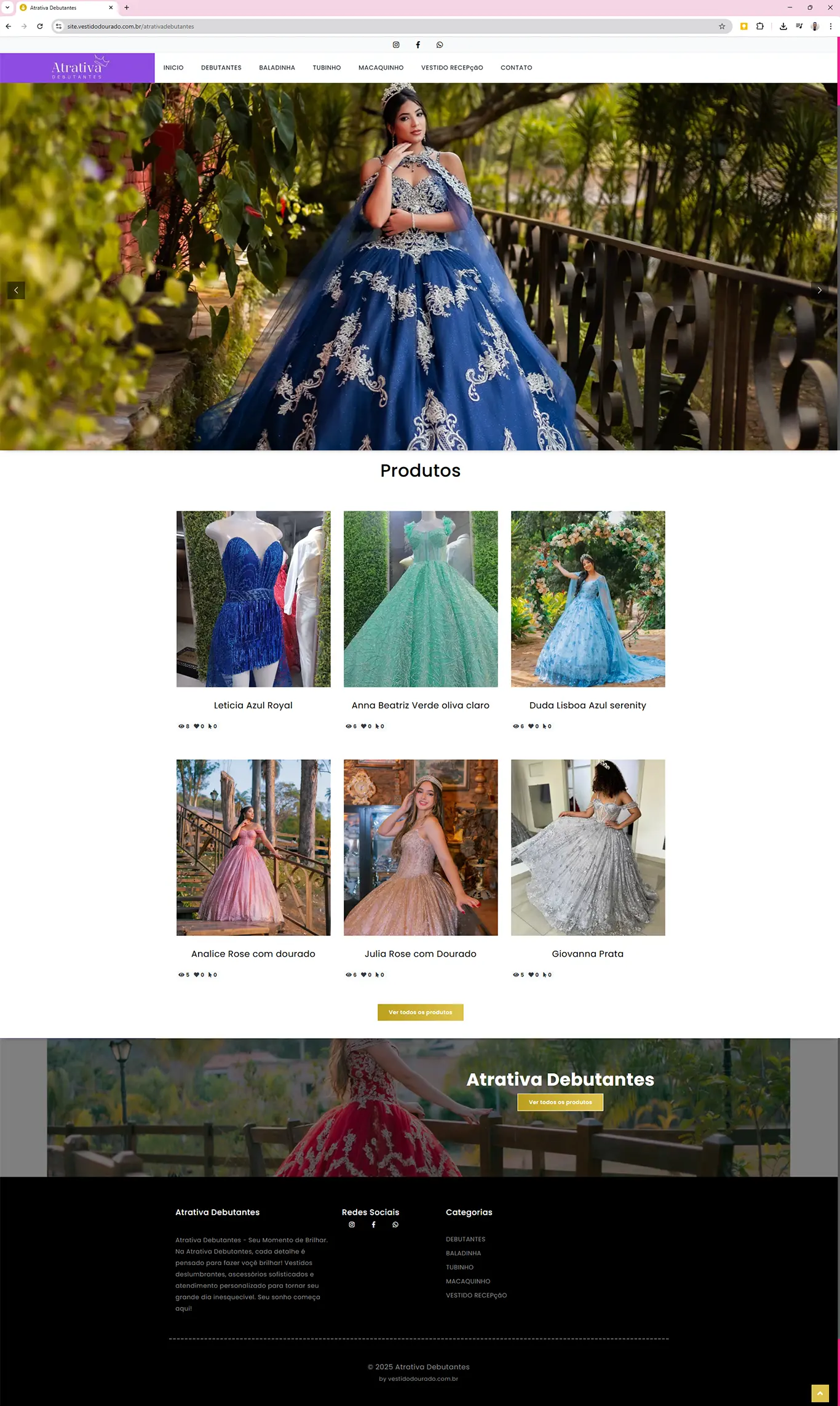 Site Vestido Dourado